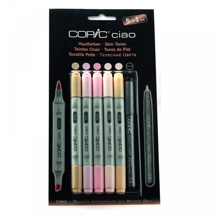 5 + 1 Skin Tones Marker Pen Set