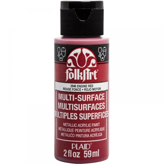 FolkArt Multi- Surface Paint in Engine Red 59ml