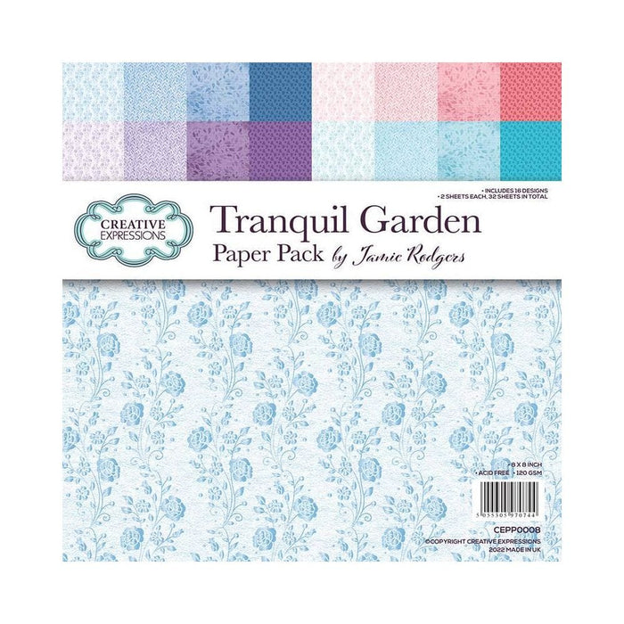 Jamie Rodgers Tranquil Garden 8" x 8" Paper Pack