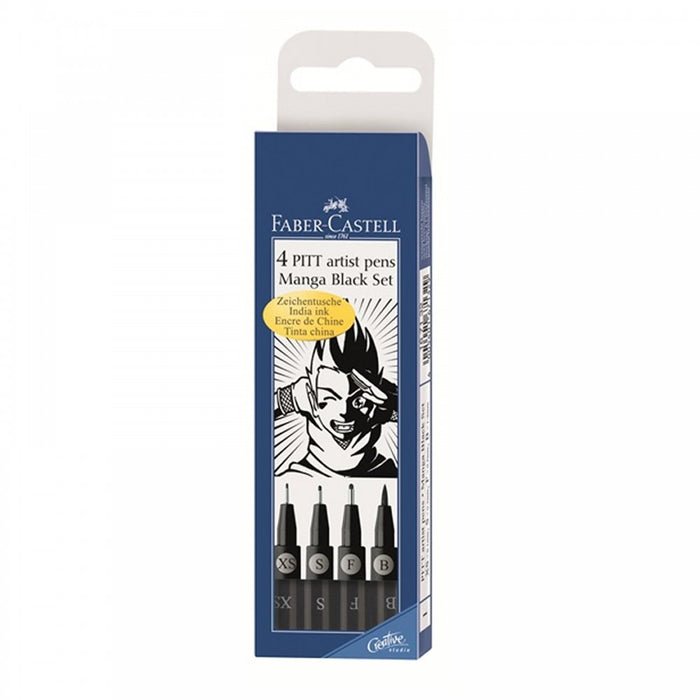 PITT Artist Black Pen Manga Set of 4