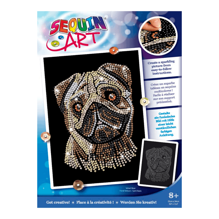 Sequin Pug Portrait Senior